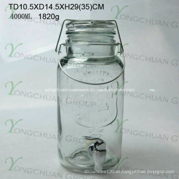 Glas Material Big Mason Jar Saft Spender